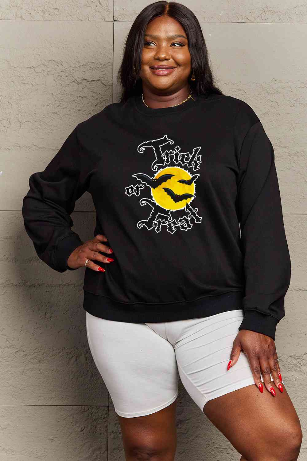 Full Size TRICK OR TREAT Graphic Sweatshirt