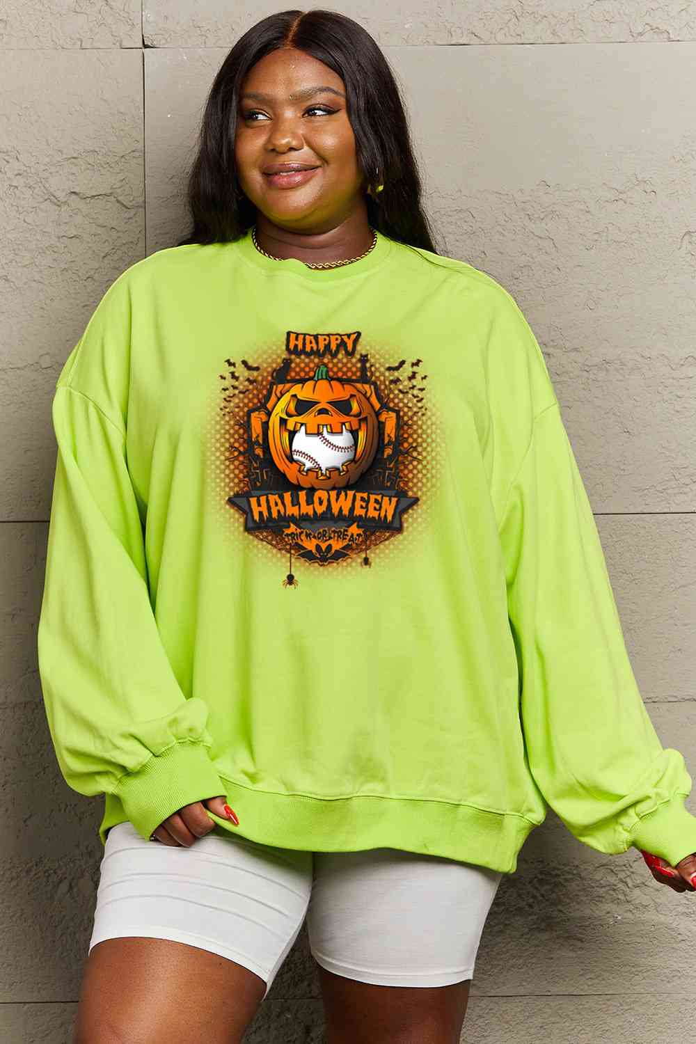 Full Size HAPPY HALLOWEEN Graphic Sweatshirt