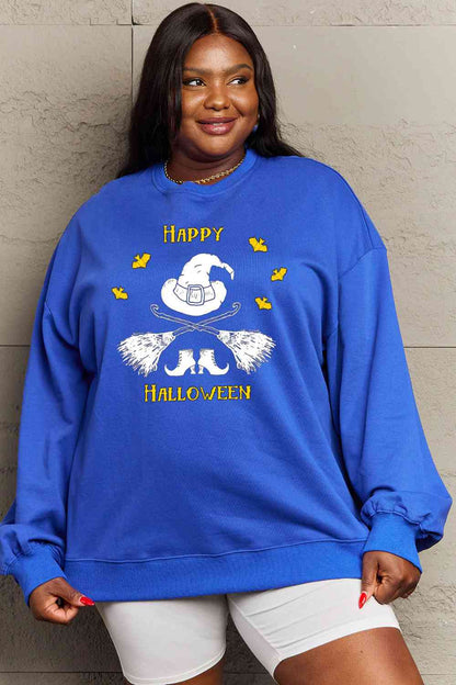 Full Size HAPPY HALLOWEEN Graphic Sweatshirt