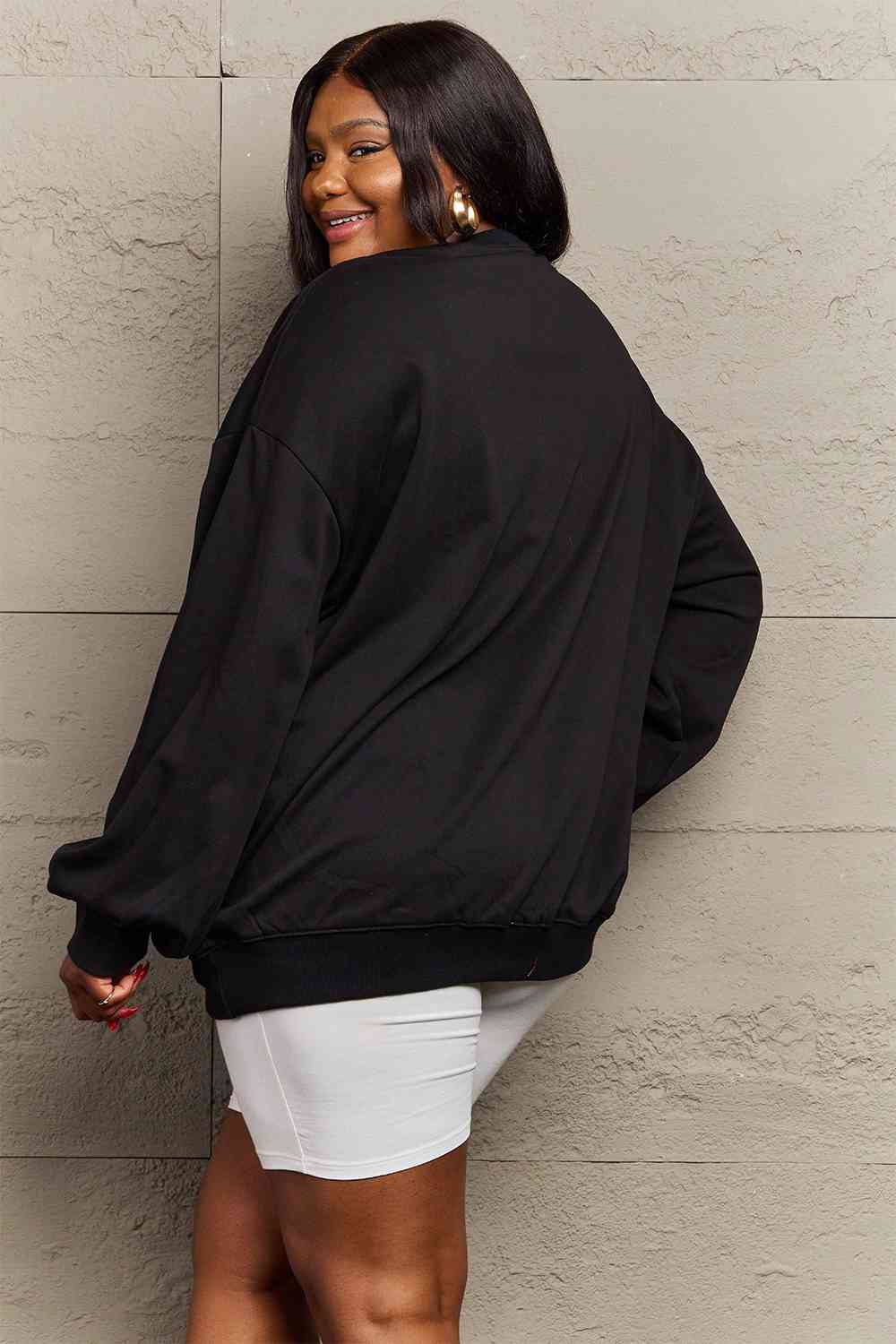 Full Size Graphic Drop Shoulder Sweatshirt