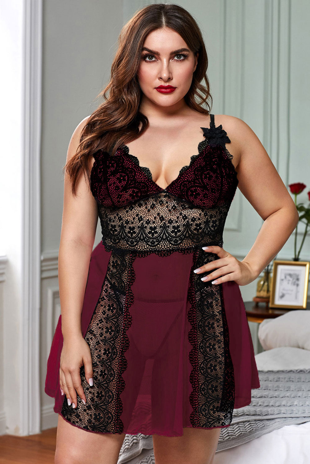Colour Block Lace Gauze Patchwork