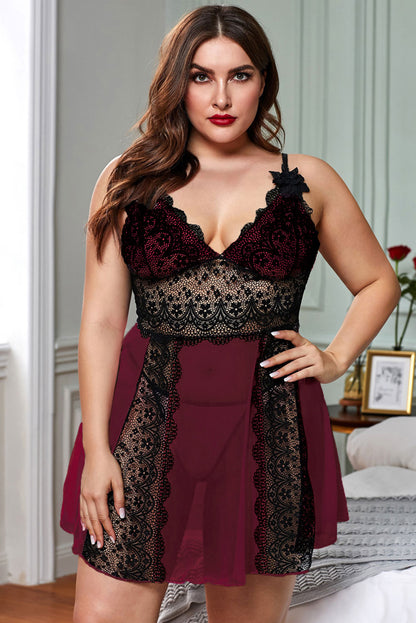 Colour Block Lace Gauze Patchwork
