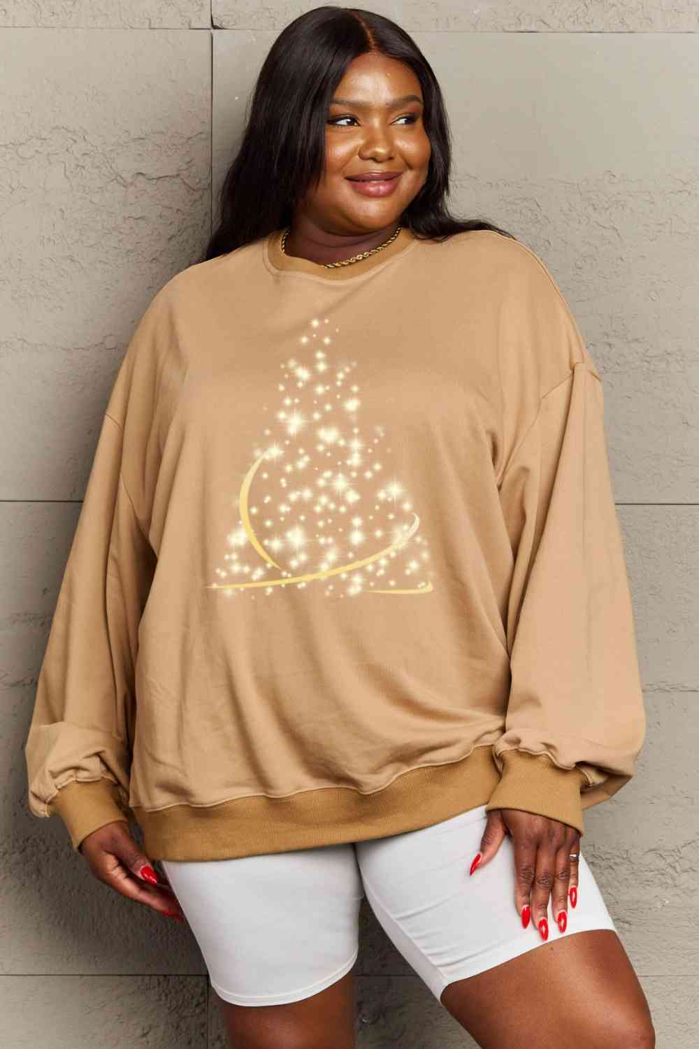 Full Size Graphic Round Neck Sweatshirt