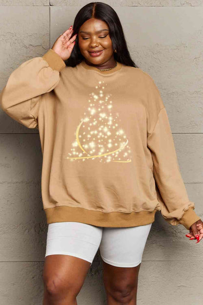 Full Size Graphic Round Neck Sweatshirt