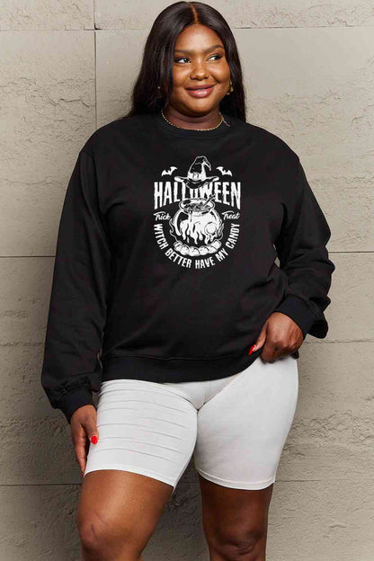 Full Size Graphic Round Neck Sweatshirt