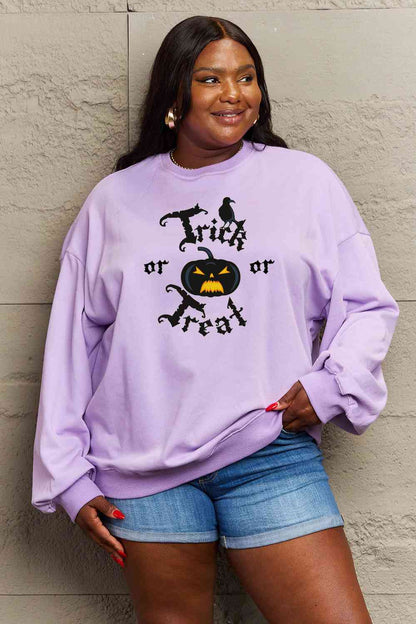 Full Size TRICK OR TREAT Graphic Sweatshirt