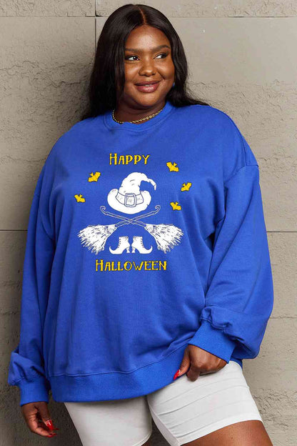 Full Size HAPPY HALLOWEEN Graphic Sweatshirt