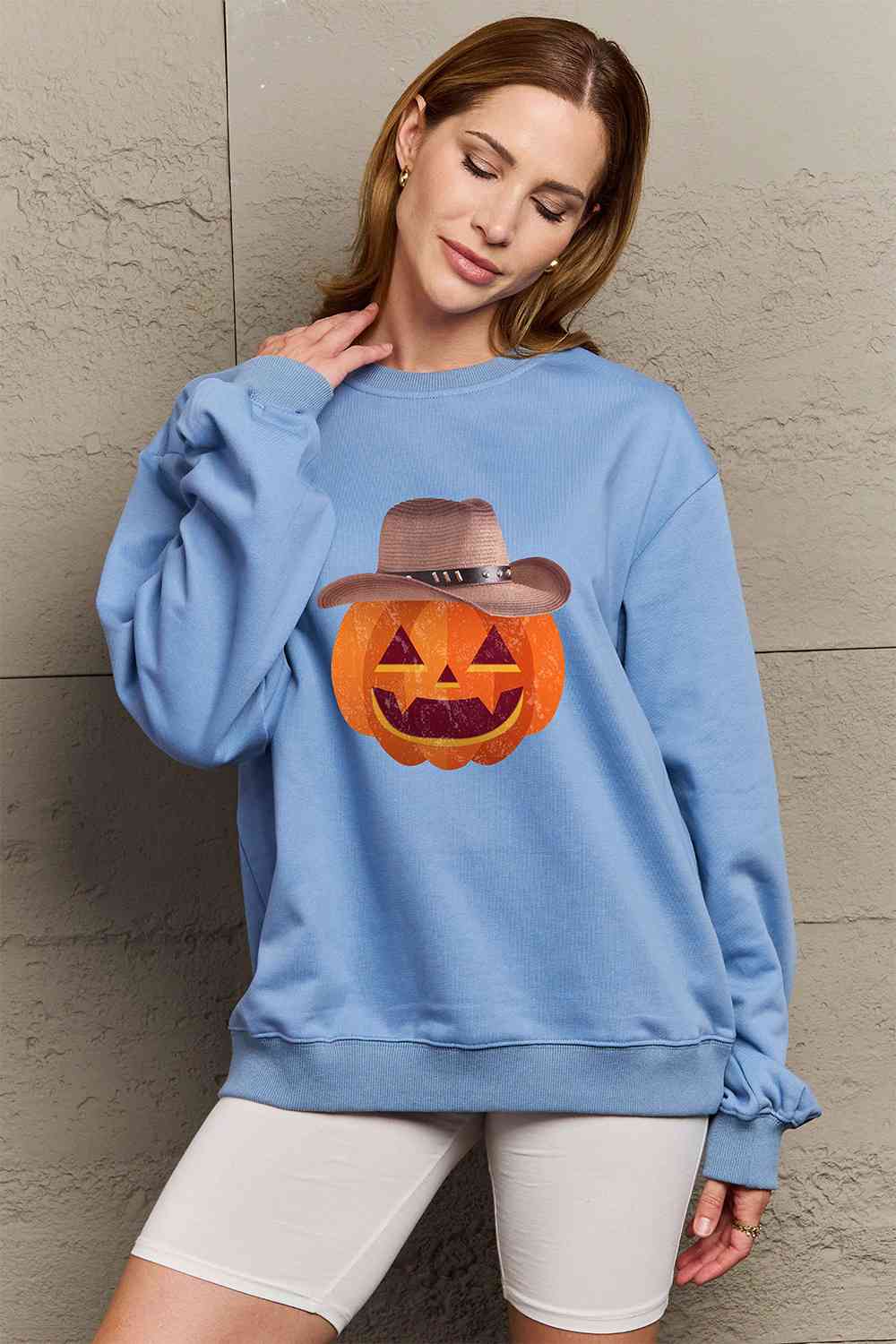 Full Size Graphic Dropped Shoulder Sweatshirt