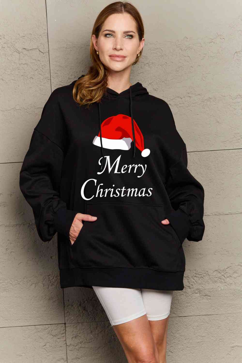 Full Size MERRY CHRISTMAS Graphic Hoodie