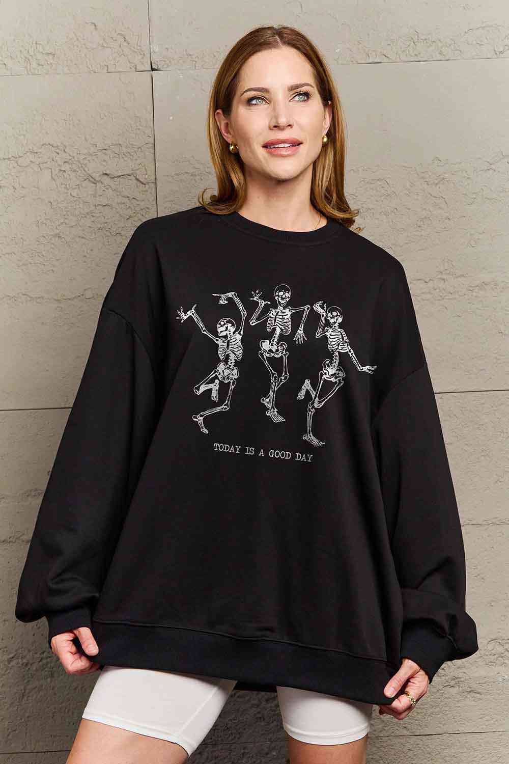 Full Size TODAY IS A GOOD DAY Graphic Sweatshirt