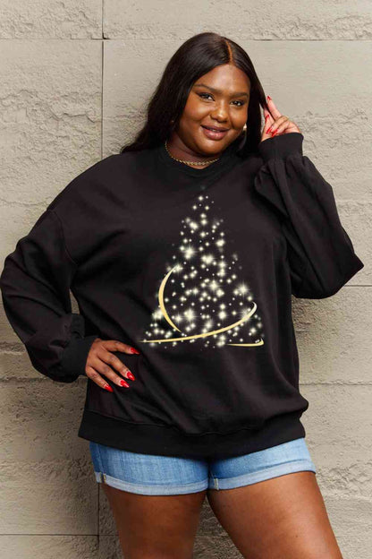 Full Size Graphic Round Neck Sweatshirt