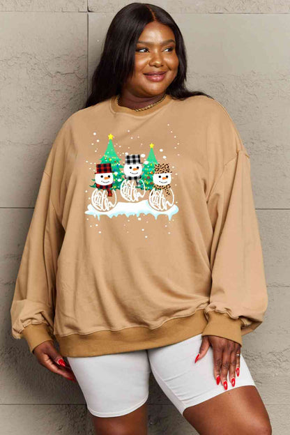 Full Size Graphic Round Neck Sweatshirt