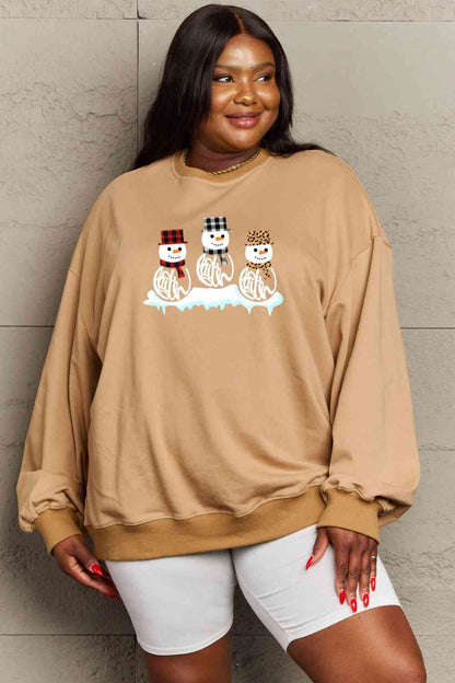 Full Size Snowmen Graphic Sweatshirt