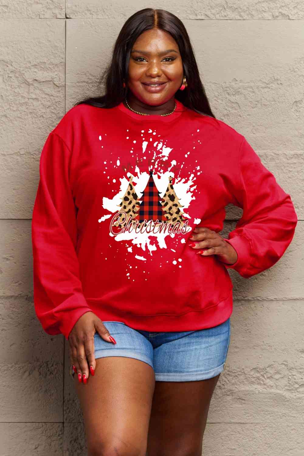 Full Size MERRY CHRISTMAS Graphic Sweatshirt