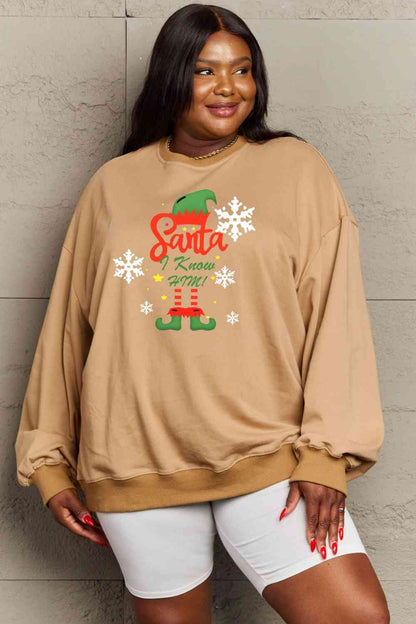 Full Size Graphic Round Neck Sweatshirt