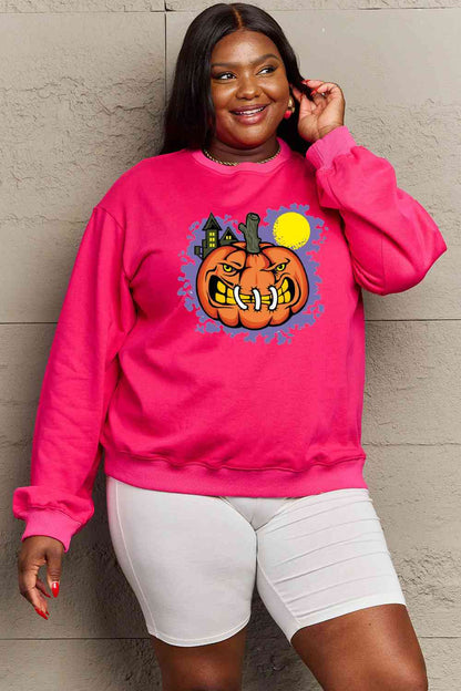 Full Size Graphic Round Neck Sweatshirt