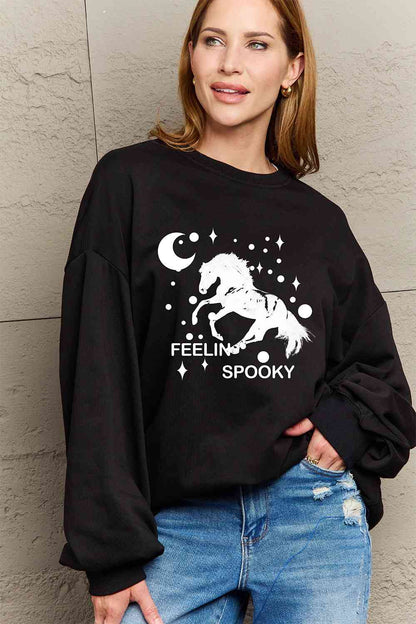Full Size Graphic Drop Shoulder Sweatshirt