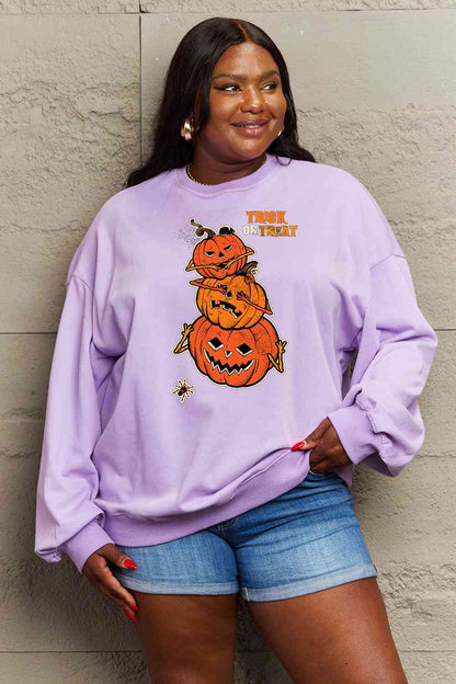 Full Size TRICK OR TREAT Graphic Sweatshirt