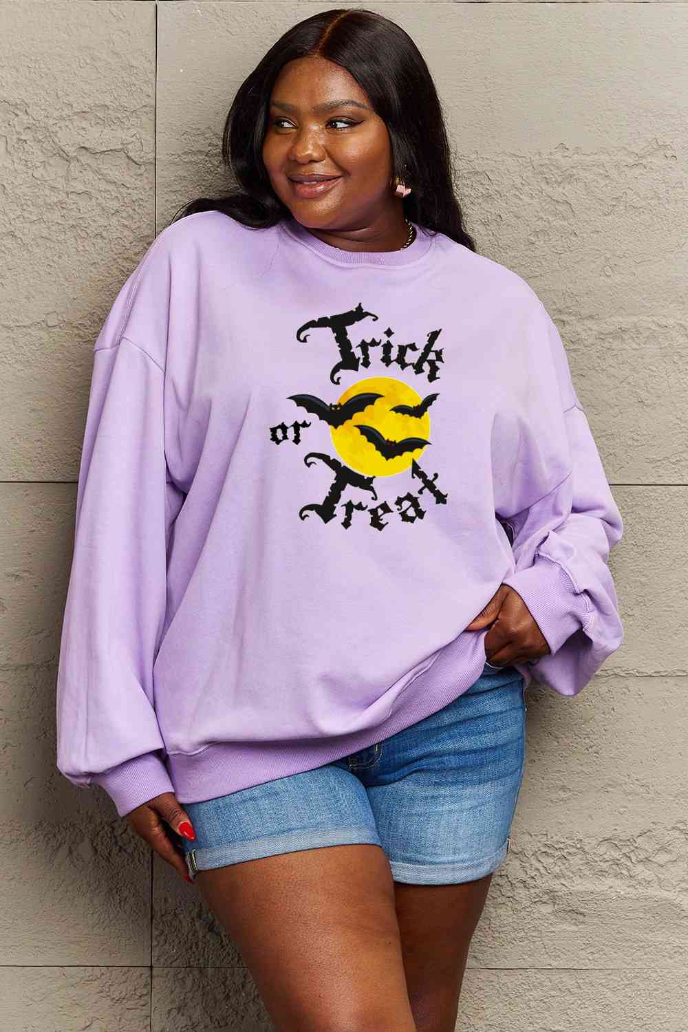 Full Size TRICK OR TREAT Graphic Sweatshirt