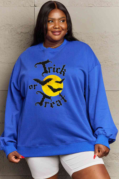 Full Size TRICK OR TREAT Graphic Sweatshirt