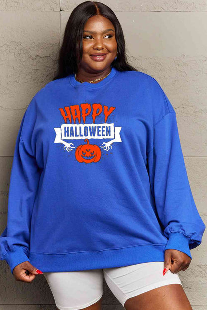 Full Size HAPPY HALLOWEEN Graphic Sweatshirt