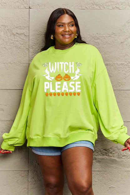 Full Size WITCH PLEASE Graphic Sweatshirt