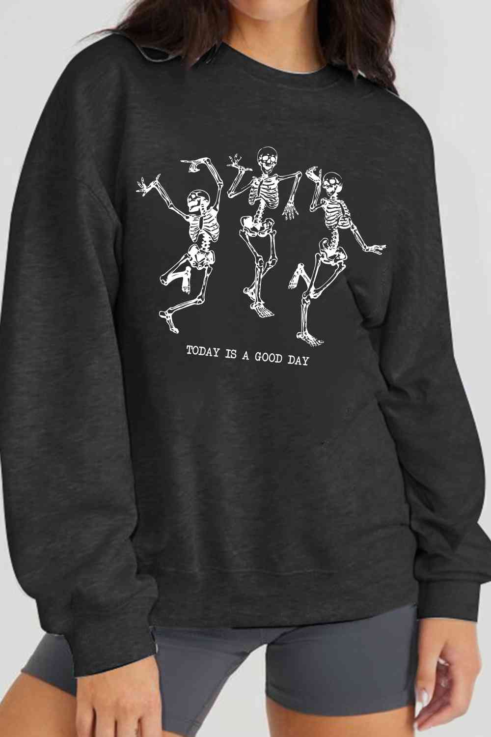Full Size TODAY IS A GOOD DAY Graphic Sweatshirt