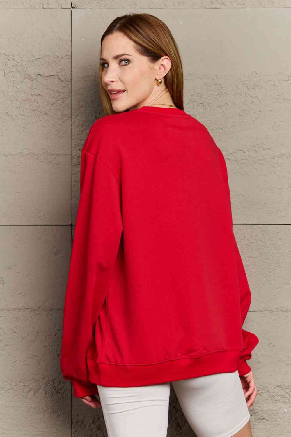 Full Size Graphic Round Neck Sweatshirt