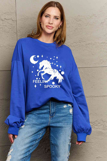 Full Size Graphic Drop Shoulder Sweatshirt