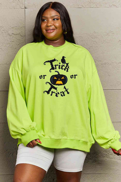Full Size TRICK OR TREAT Graphic Sweatshirt