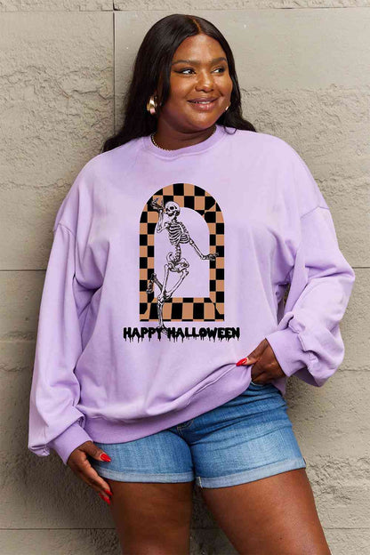 Full Size HAPPY HALLOWEEN Graphic Sweatshirt