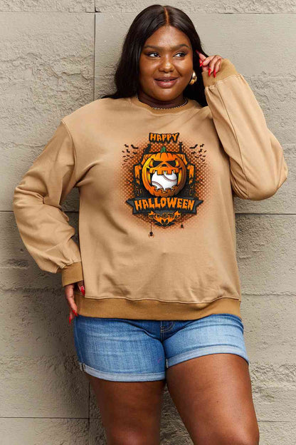 Full Size HAPPY HALLOWEEN Graphic Sweatshirt