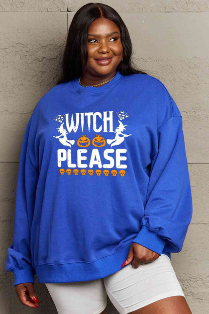 Full Size WITCH PLEASE Graphic Sweatshirt