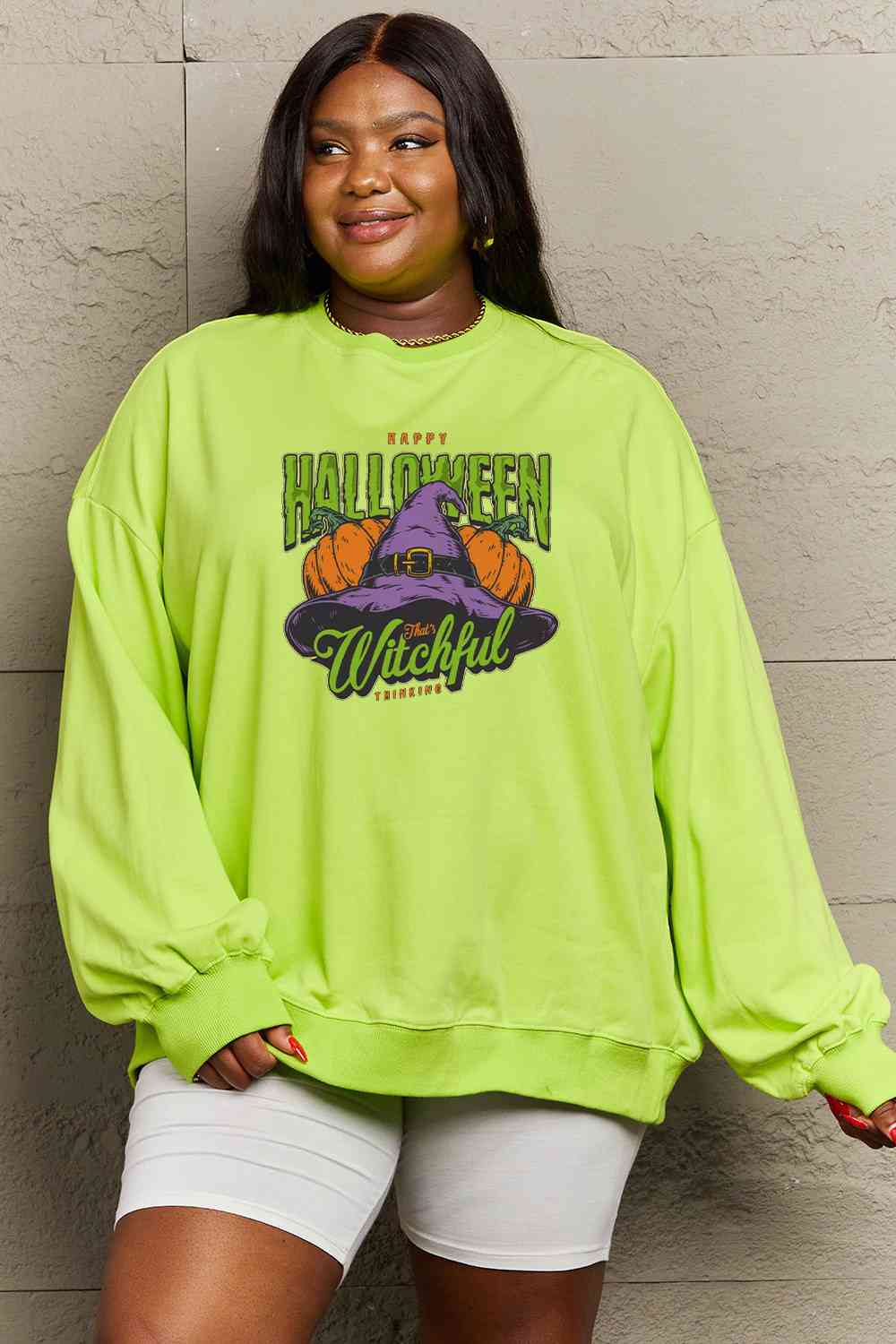 Full Size Witch Hat Graphic Sweatshirt