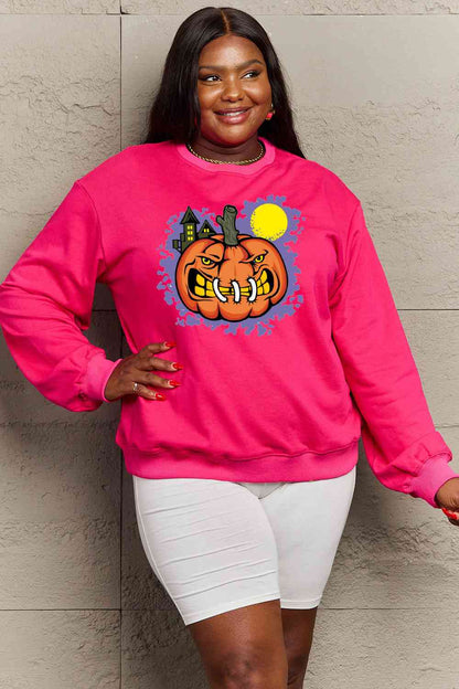 Full Size Graphic Round Neck Sweatshirt