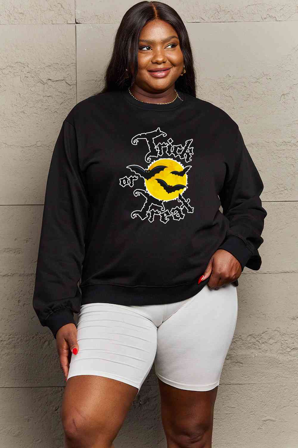 Full Size TRICK OR TREAT Graphic Sweatshirt