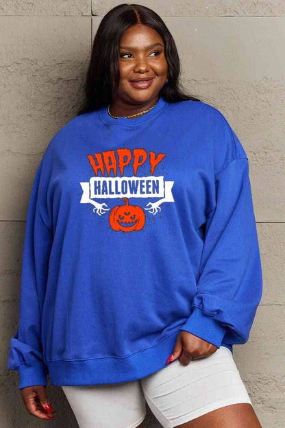 Full Size HAPPY HALLOWEEN Graphic Sweatshirt