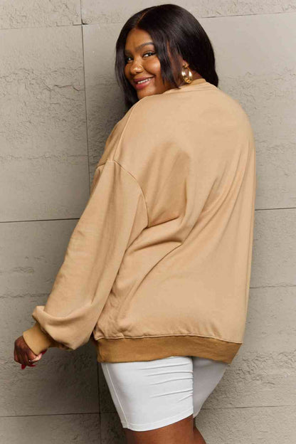 Full Size Graphic Round Neck Sweatshirt