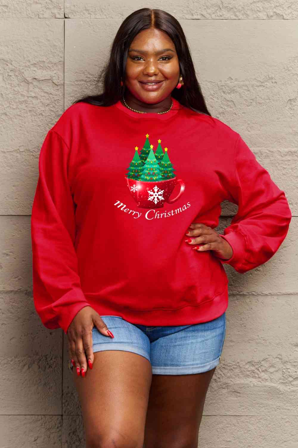 Full Size MERRY CHRISTMAS Graphic Sweatshirt