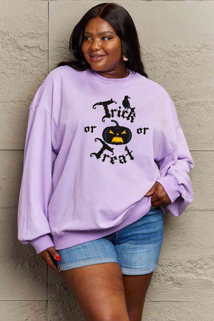 Full Size TRICK OR TREAT Graphic Sweatshirt