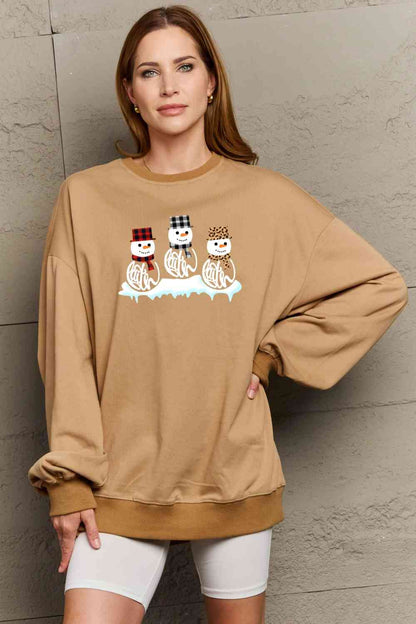 Full Size Snowmen Graphic Sweatshirt