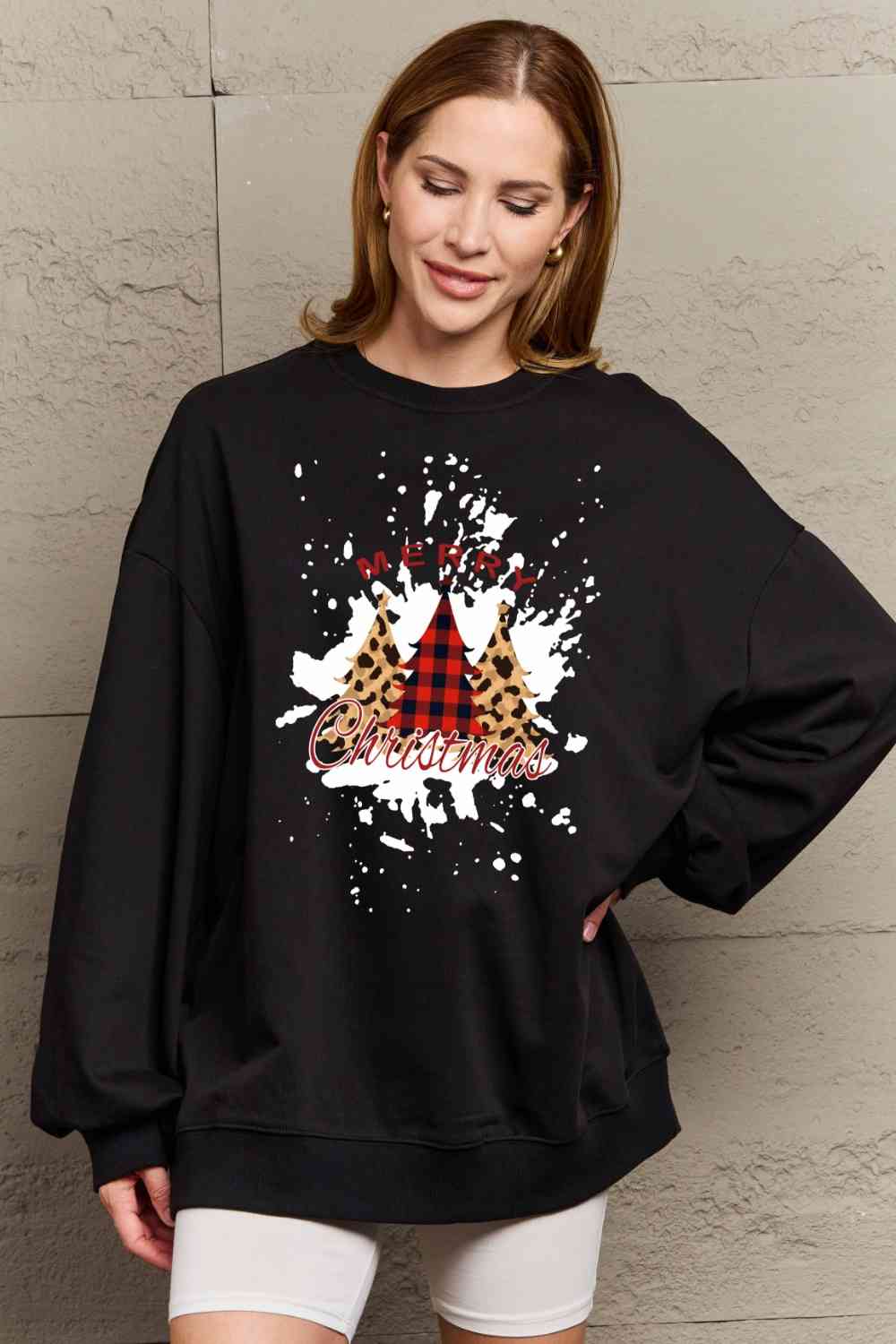 Full Size MERRY CHRISTMAS Graphic Sweatshirt