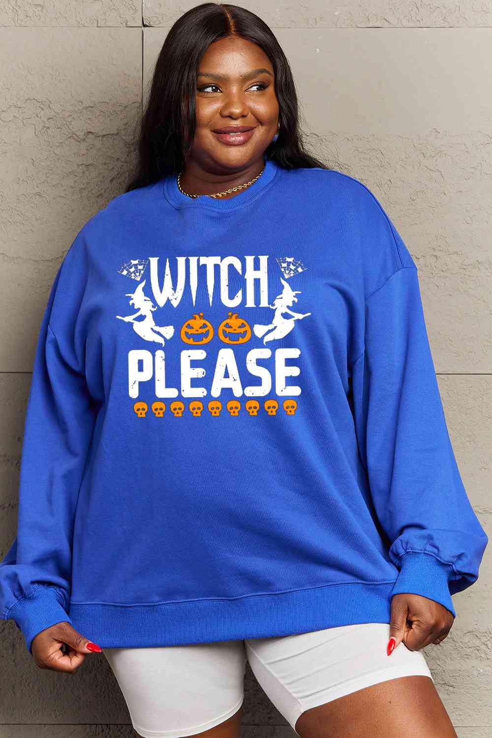 Full Size WITCH PLEASE Graphic Sweatshirt