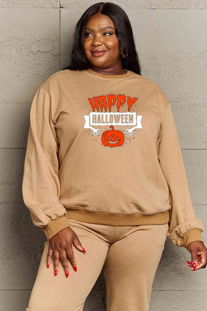 Full Size HAPPY HALLOWEEN Graphic Sweatshirt