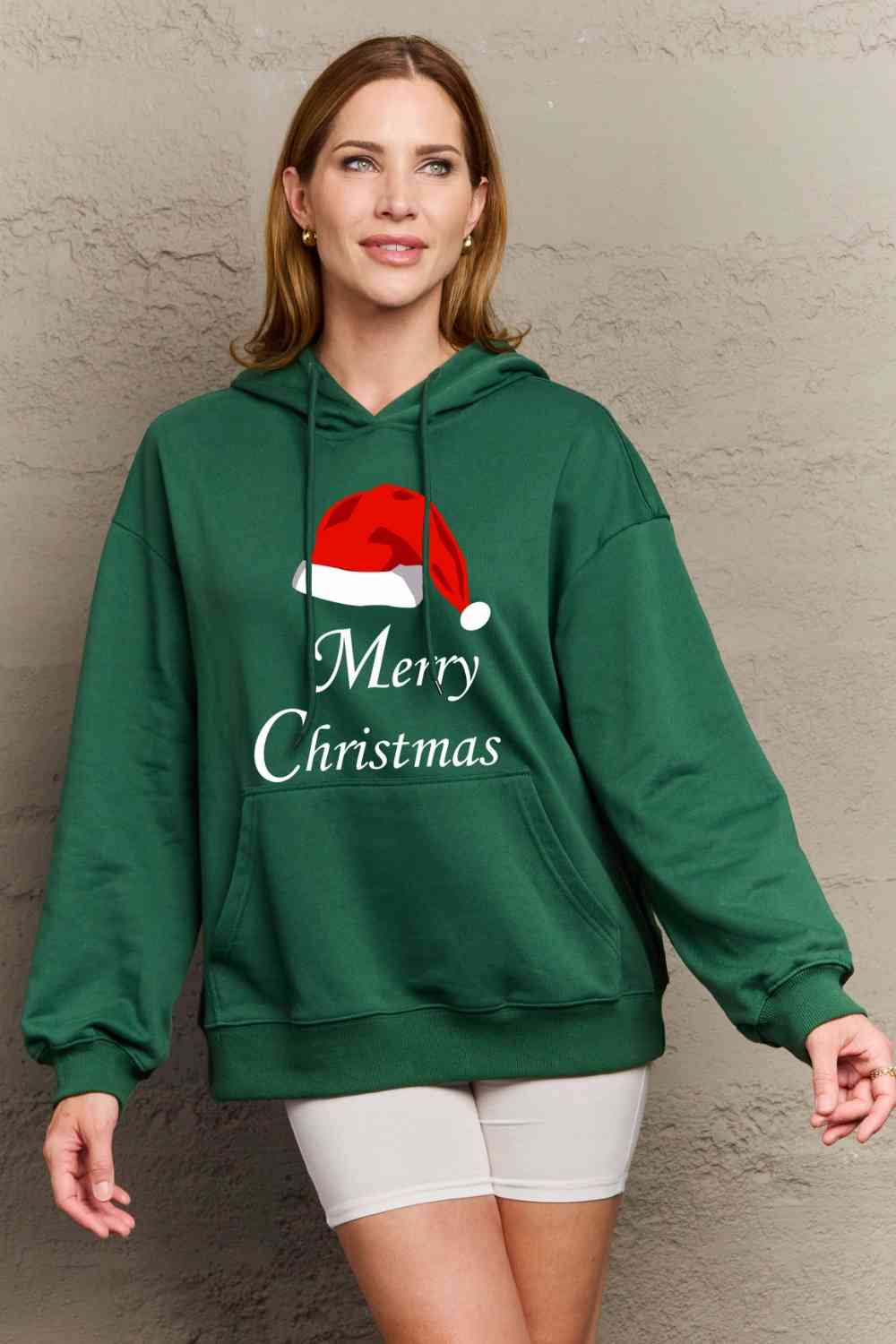 Full Size MERRY CHRISTMAS Graphic Hoodie