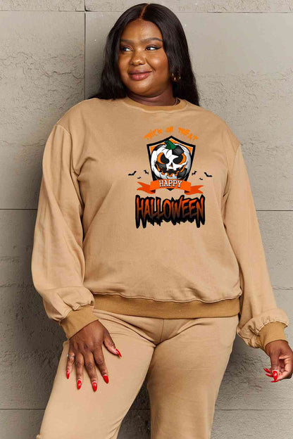 Full Size TRICK OR TREAT HAPPY HALLOWEEN Graphic Sweatshirt