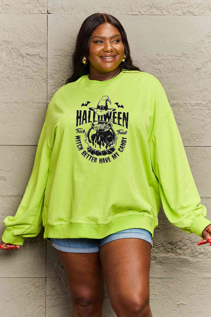 Full Size Graphic Round Neck Sweatshirt
