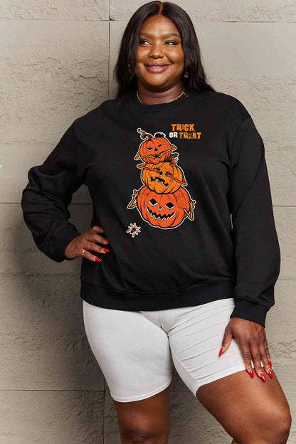 Full Size TRICK OR TREAT Graphic Sweatshirt