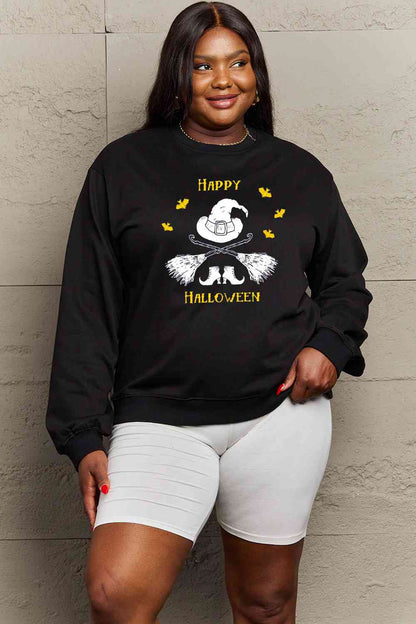 Full Size HAPPY HALLOWEEN Graphic Sweatshirt