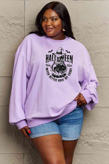 Full Size Graphic Round Neck Sweatshirt